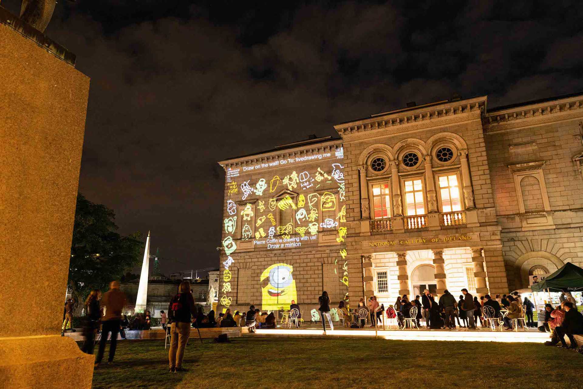 Facade Videoprojection in Dublin